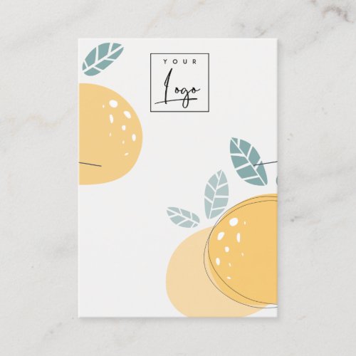 Cute Lemon Fruity Abstract Bold Necklace Display Business Card