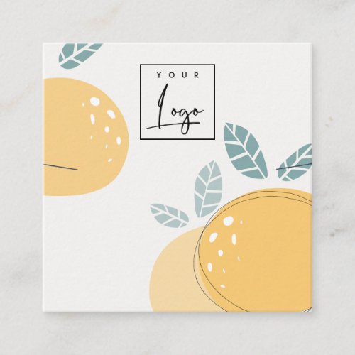 Cute Lemon Fruity Abstract Bold Necklace Display Square Business Card