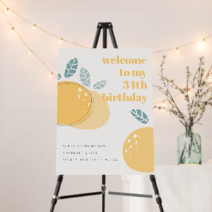 Cute Lemon Fruity Bold Any Age Birthday Welcome Foam Board