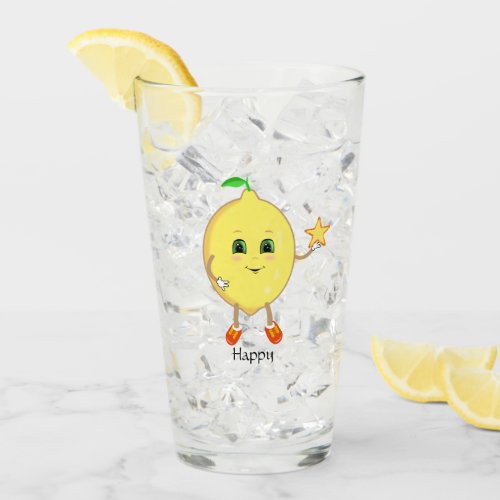 Cute Lemon Holding a Star Glass