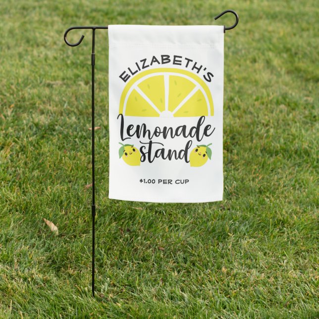Cute Lemon Lemonade Stand Garden Flag (In SItu)