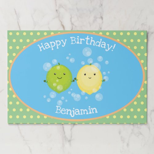Cute lemon lime friends cartoon illustration paper pad