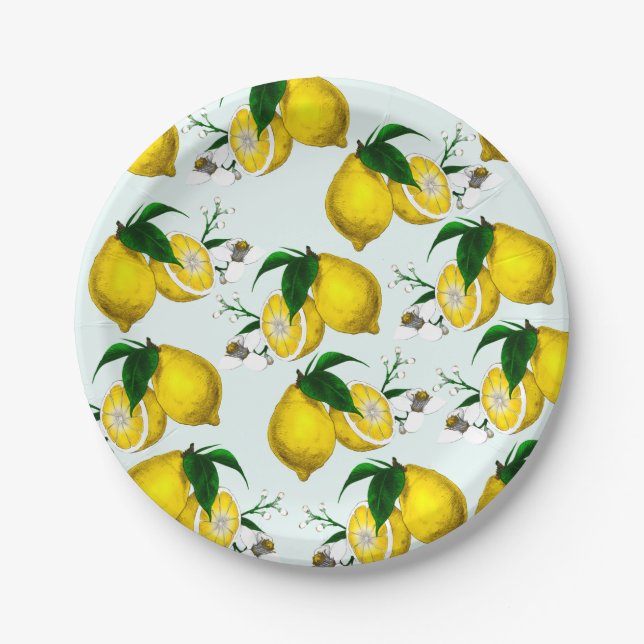 Cute Lemon Paper Plates (Front)