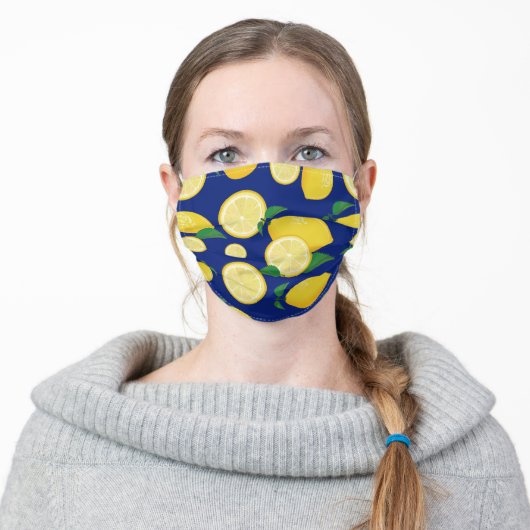 Cute Lemon Pattern Adult Cloth Face Mask (Worn)