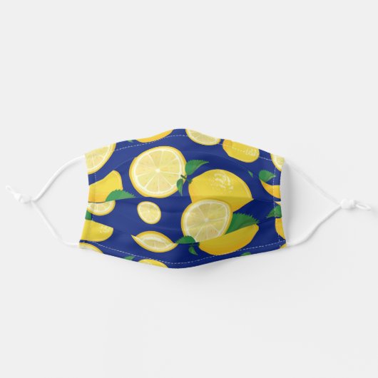 Cute Lemon Pattern Adult Cloth Face Mask (Front, Unfolded)