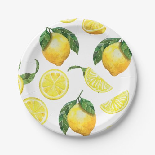 Cute Lemon Pattern Paper Plates