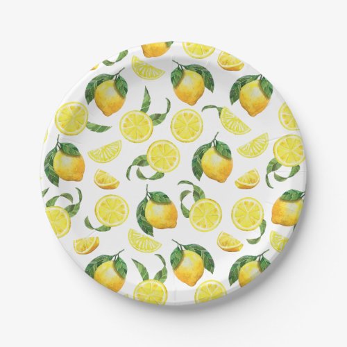 Cute Lemon Pattern Paper Plates