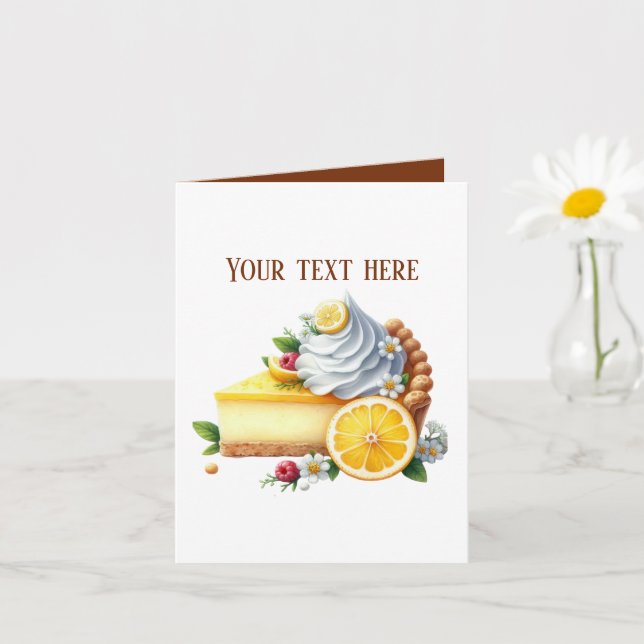 Cute lemon pie customizable card (Small Plant)