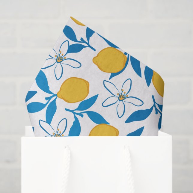 Cute Lemon Sketch Hand Drawn Tissue Paper (Gift Bag)