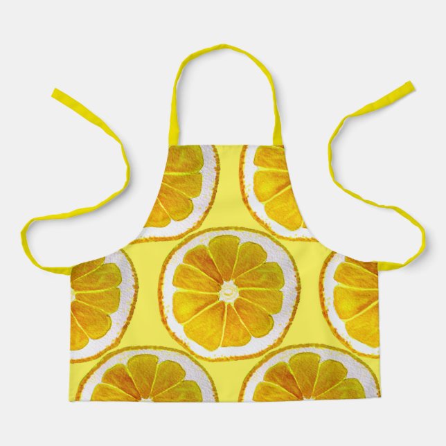 Cute lemon slice fruit yummy kids apron (Front)