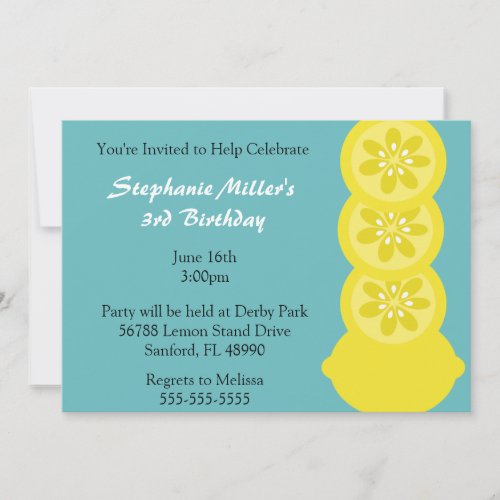 Cute Lemon Slice Summer Party Invitation