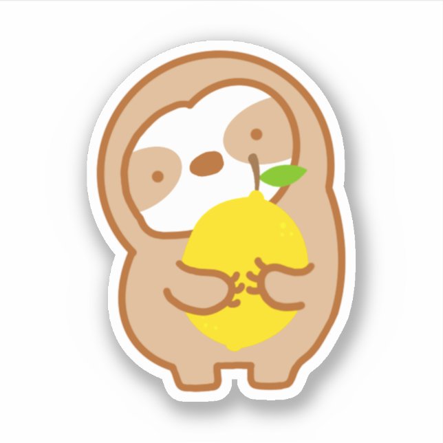 Cute Lemon Sloth Sticker (Front)