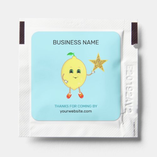 Cute lemon  star logo business favor hand sanitizer packet