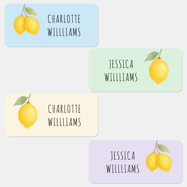 Cute Lemon Summer Back to School Clothing Kids Labels (Group)