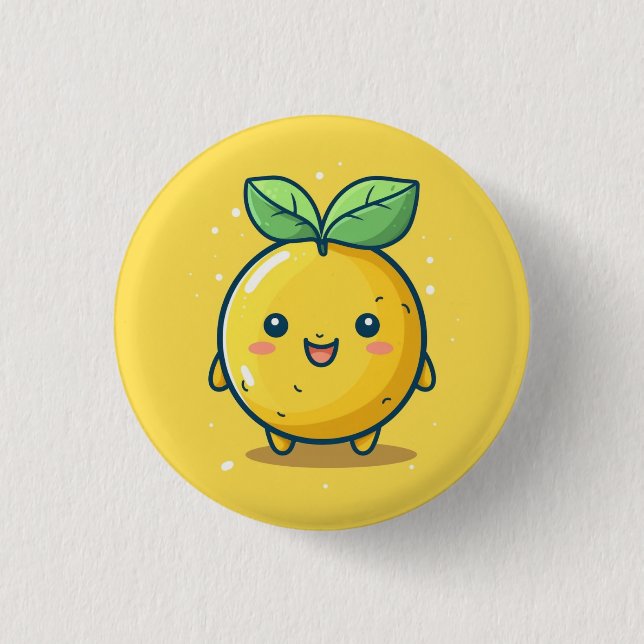 Cute lemon themed button (Front)