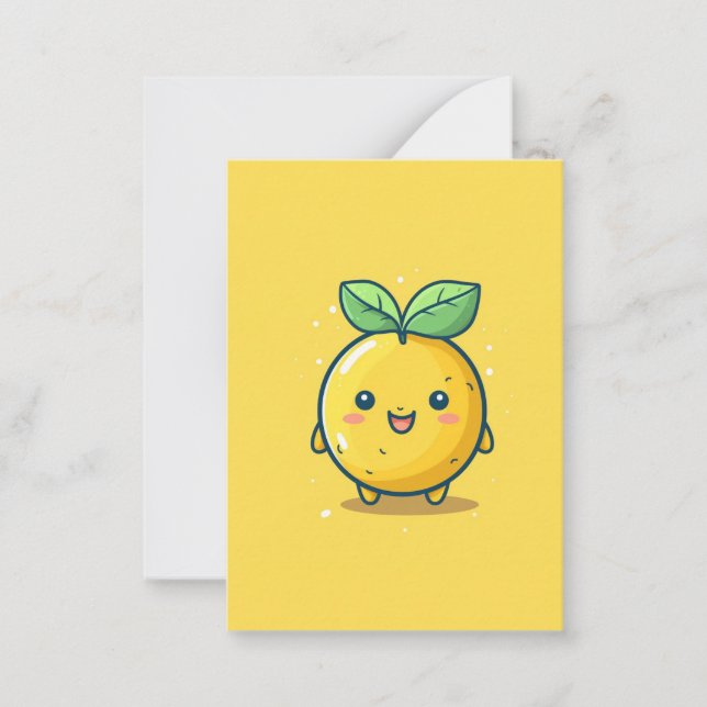Cute lemon themed note card (Front)