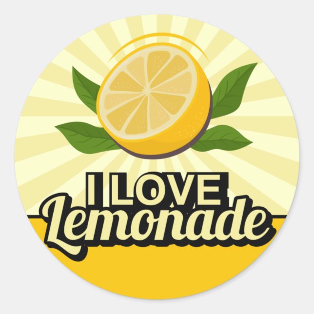Cute lemonade lovers word art classic round sticker (Front)