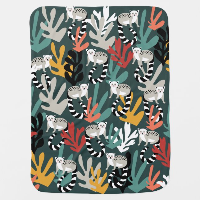 Cute Lemur Baby Blanket (Front)