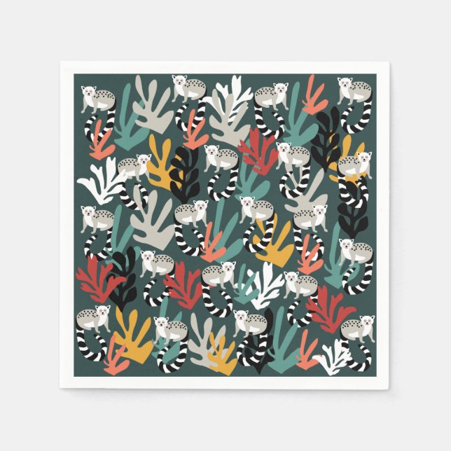 Cute Lemur Paper Napkins (Front)