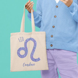 Cute Leo Astrology Sign Personalized Tote Bag