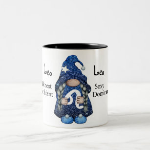 Cute Leo Gnome Zodiac Sign  Two-Tone Coffee Mug