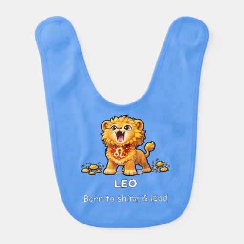 Cute Leo Lion Zodiac Baby Bib - Personalized Born