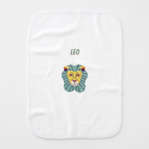 Cute Leo, zodiac, star sign print Baby Burp Cloth