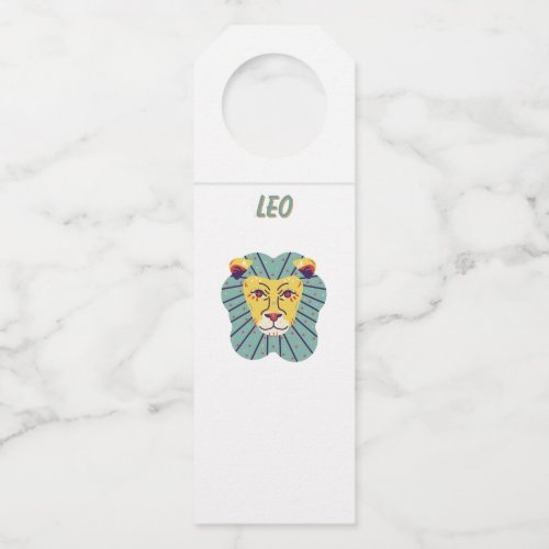 Cute Leo, zodiac, star sign print Bottle Hanger Tag