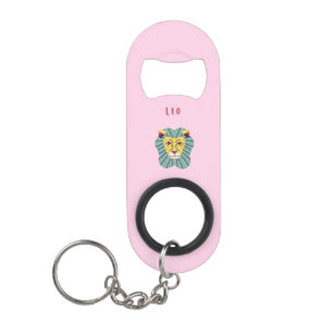 Cute Leo, zodiac, star sign print Keychain Bottle Opener