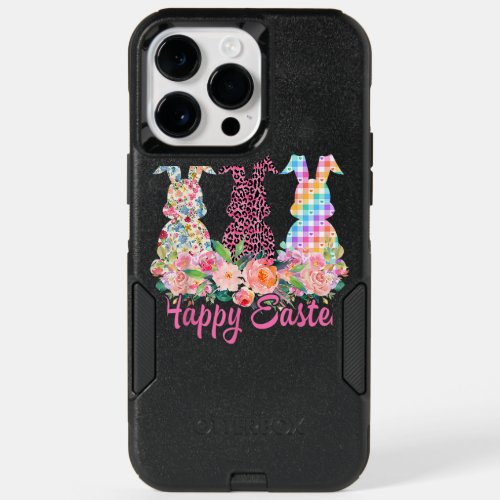 Cute Leopard Bunny Spring Hunt Eggs Rabbit Happy E OtterBox iPhone 14 Pro Max Case
