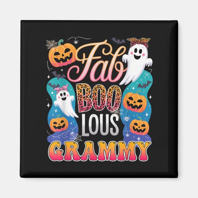 Cute Leopard Fab Boo Lous Grammy Soky Halloween Co Magnet (Front)