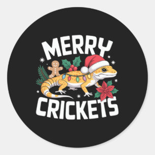Cute Leopard Gecko Christmas Pun  Classic Round Sticker