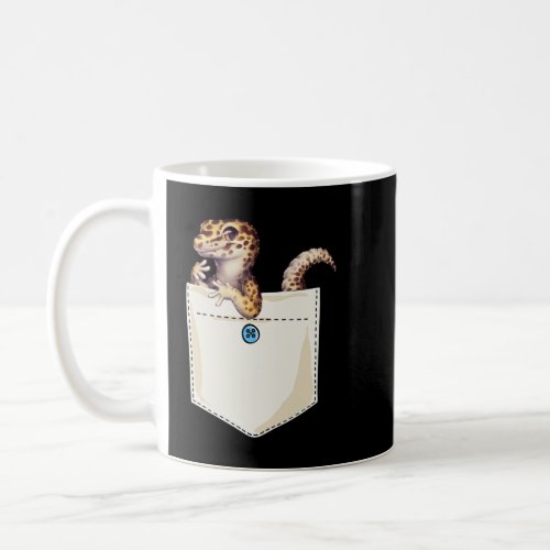 Cute Leopard Gecko In The Pocket Funny Gecko Lover Coffee Mug