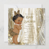 Cute Leopard Girly Ethnic Baby Girl Shower Invitation (Front)