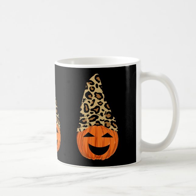 Cute Leopard Hat Pumpkin Coffee Mug (Right)