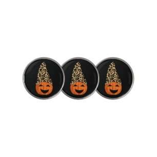 Cute Leopard Hat Pumpkin Golf Ball Marker