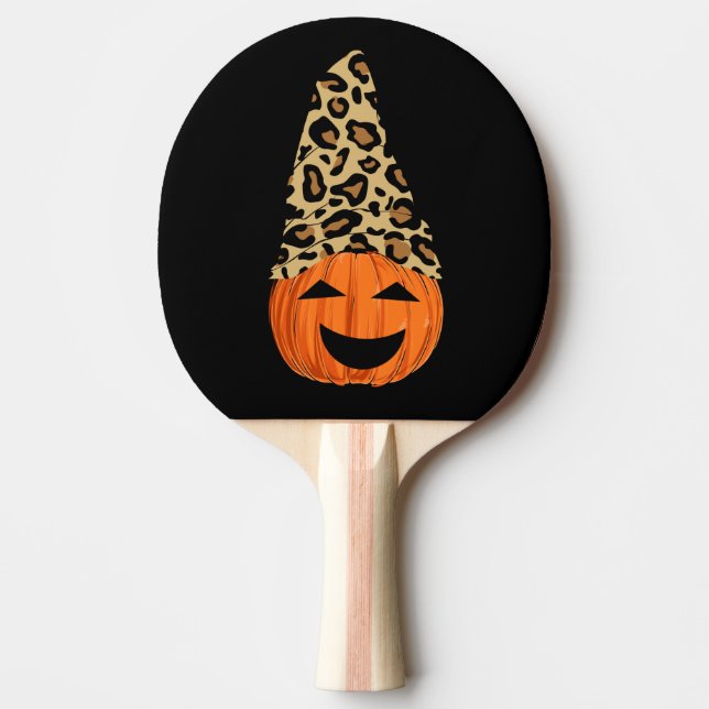 Cute Leopard Hat Pumpkin Ping Pong Paddle (Front)