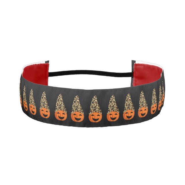 Cute Leopard Hat Pumpkins Athletic Headband (Front)