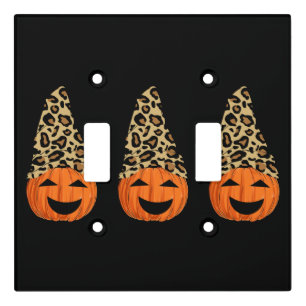 Cute Leopard Hat Pumpkins Light Switch Cover