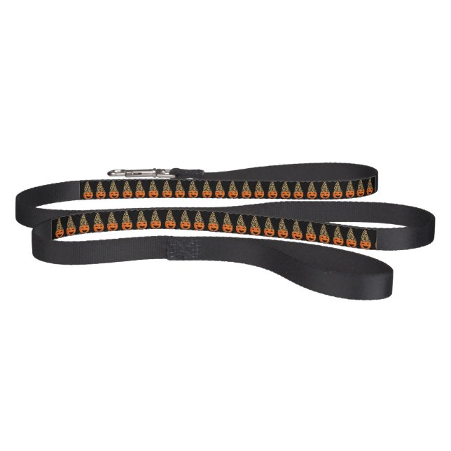 Cute Leopard Hat Pumpkins Pet Leash (Full)