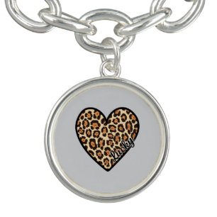 Cute Leopard Heart Valentine's Day gift Bracelet