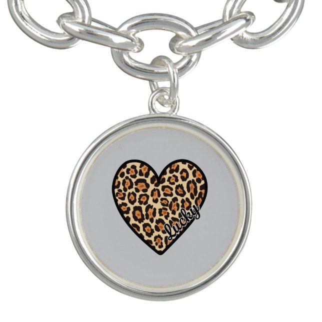 Cute Leopard Heart Valentine's Day gift Bracelet (Design)