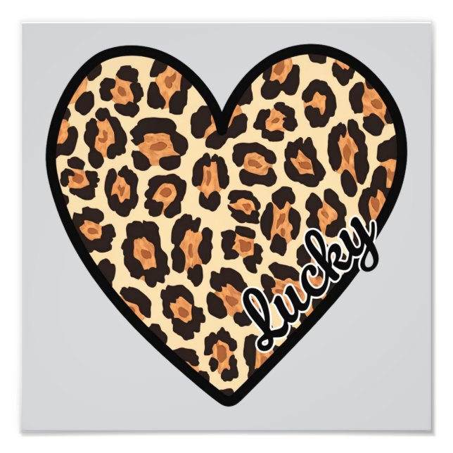 Cute Leopard Heart Valentine's Day gift Photo Print (Front)