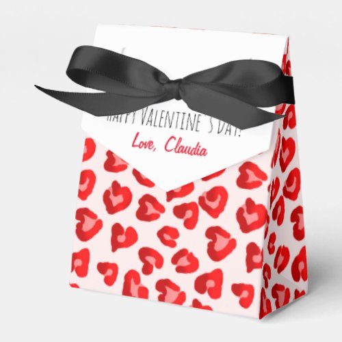 Cute Leopard Hearts Pattern Valentines Day Party Favor Boxes