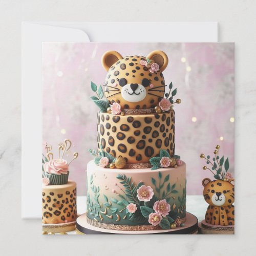 CUTE LEOPARD KIDS BIRTHDAY CAKE