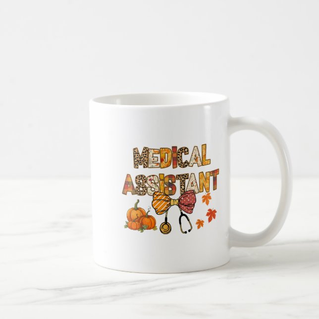 Cute Leopard Medical Istant Stethocope Fall Coquet Coffee Mug (Right)