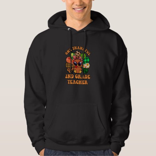 Cute Leopard One Thankful 2nd Grade Teacher Thanks Hoodie