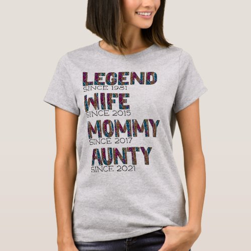 Cute Leopard Pattern Gift Mother Mom Legend Wife T_Shirt