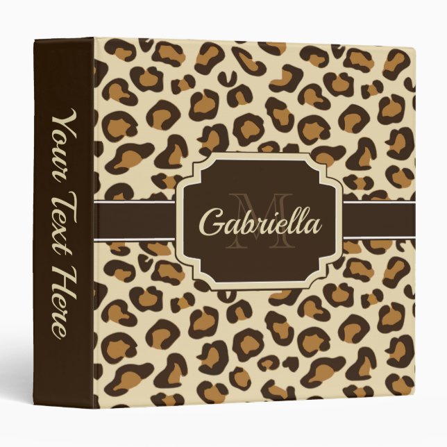 Cute Leopard Print 3 Ring Binder (Front/Spine)