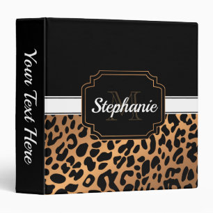 Cute Leopard Print 3 Ring Binder